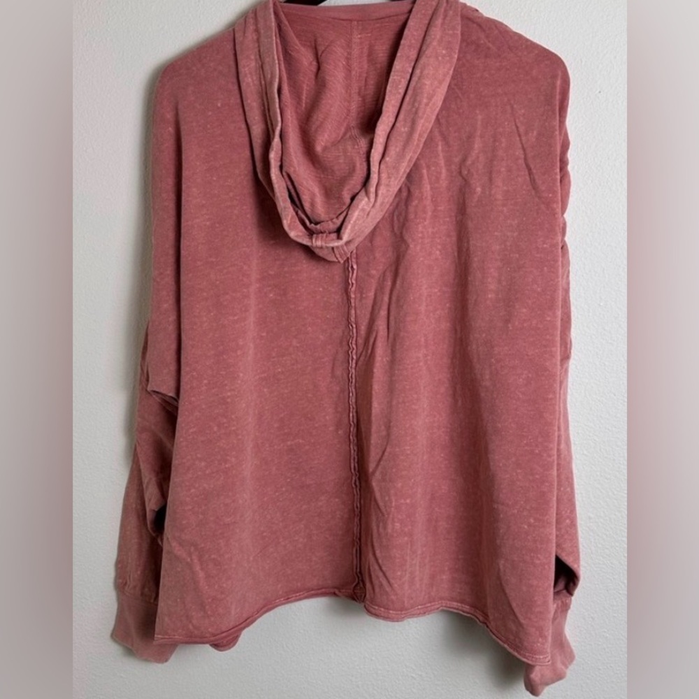 Free People Movement Blush Pink Slouchy Hooded Sweatshirt NWOT - Picture 2 of 3